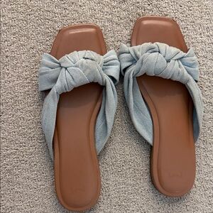 Marc fisher Braided Knot Slide Sandals in Light Blue